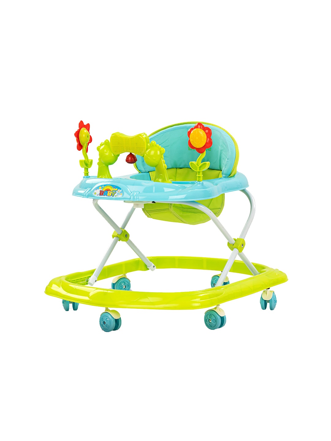 

BAYBEE Infant Kids Foldable Musical Walker With Cushion Seat, Green