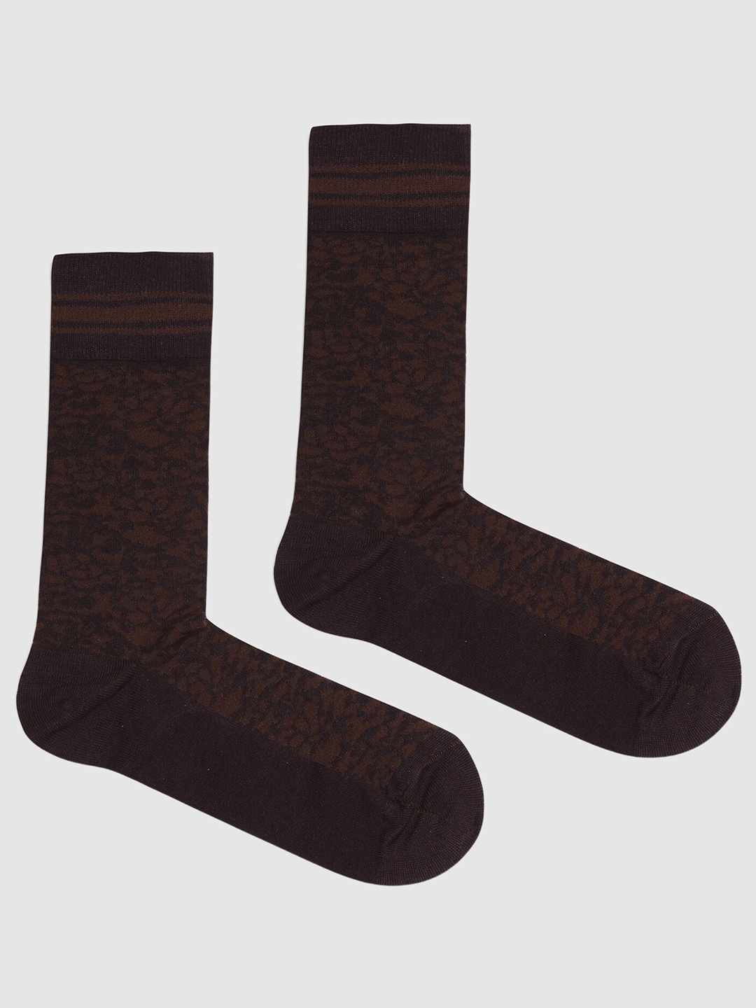 

Blackberrys Men Patterned Cotton Calf Length Socks, Brown