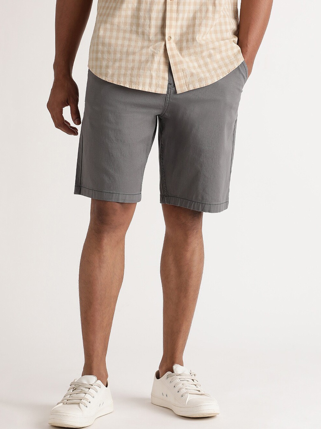 

Old Grey Men Mid Rise Slim Fit Cotton Stretchable Shorts