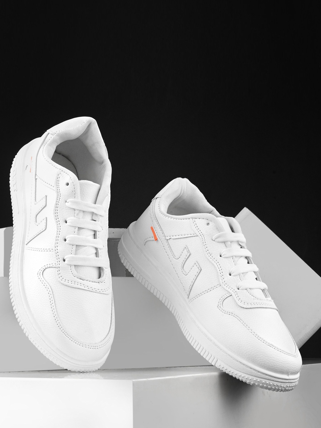 

BIRDE Men Leather Lightweight Lace-Ups Sneakers, White