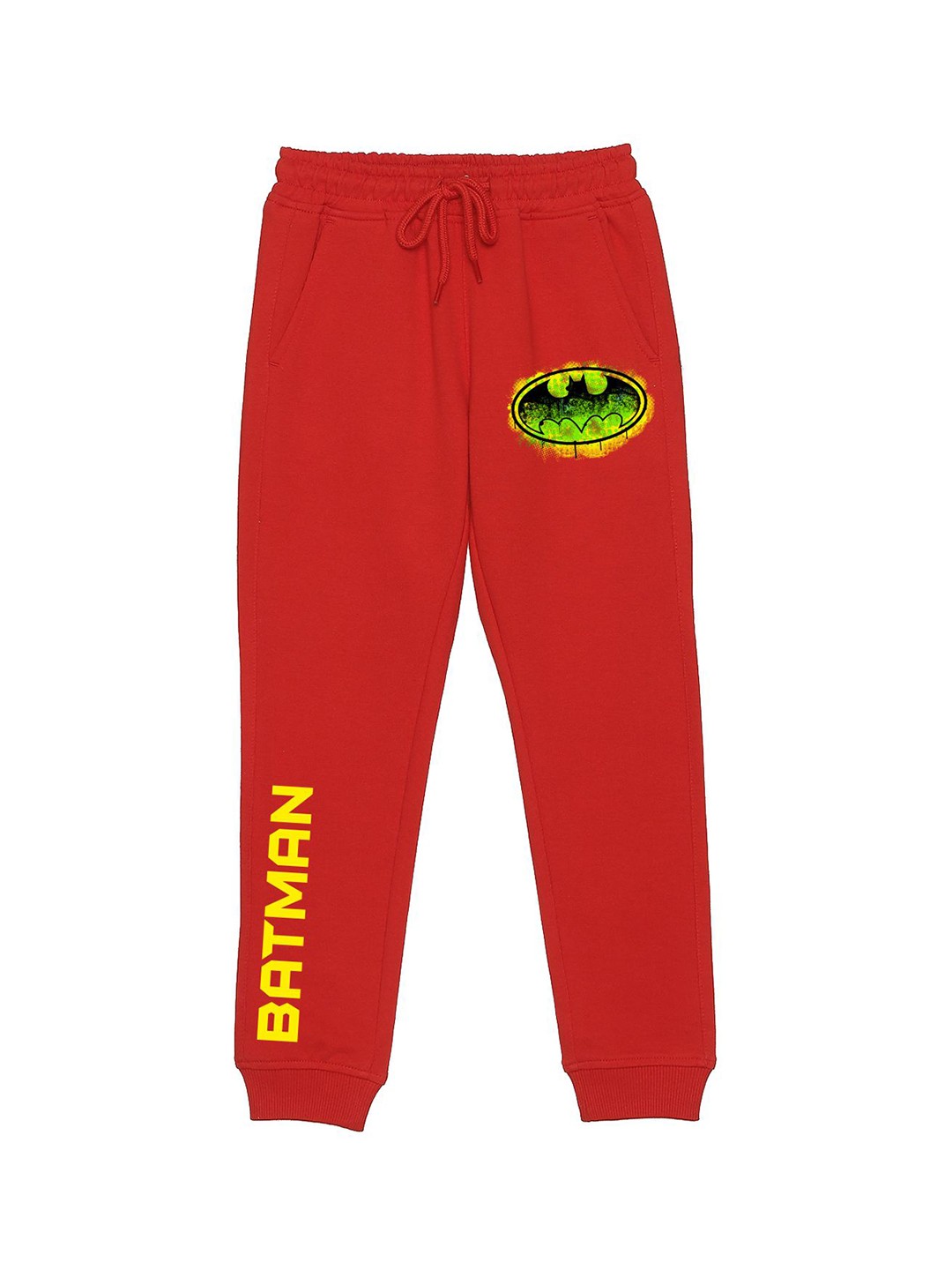 

Wear Your Mind Kids Batman Printed Mid Rise Joggers, Red