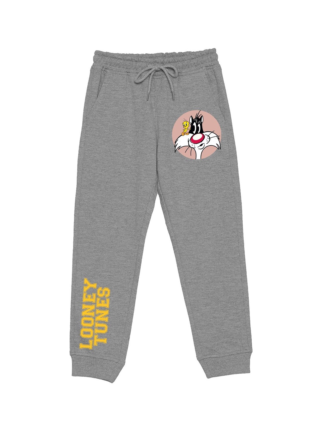 

Wear Your Mind Kids Sylvester Printed Mid Rise Joggers, Grey