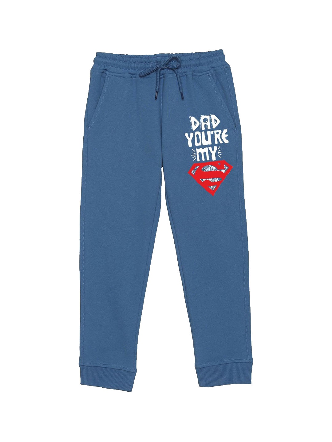 

DC by Wear Your Mind Kids Super Man Printed Mid Rise Joggers, Blue