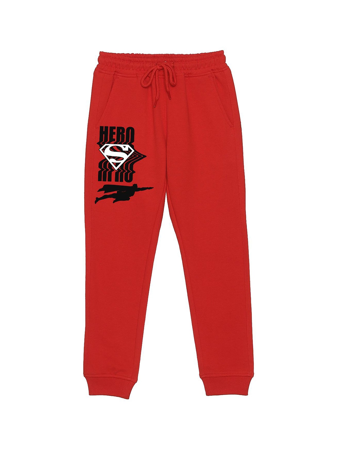 

DC by Wear Your Mind Kids Super Man Printed Mid Rise Joggers, Red