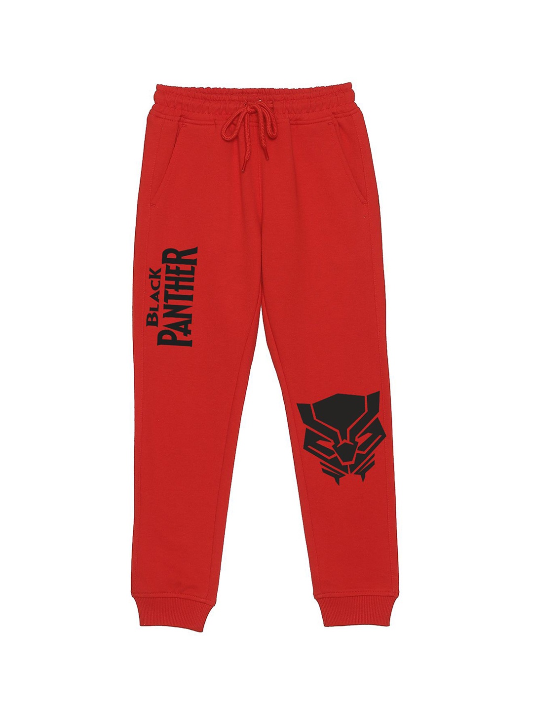 

Wear Your Mind Kids Black Panther Printed Mid Rise Joggers, Red