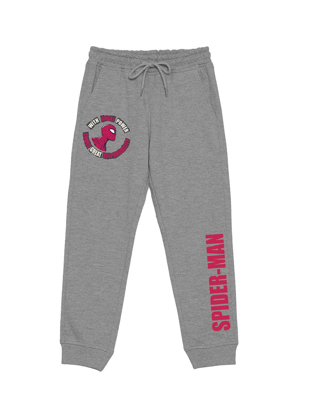 

Wear Your Mind Kids Spider Man Printed Mid Rise Joggers, Grey
