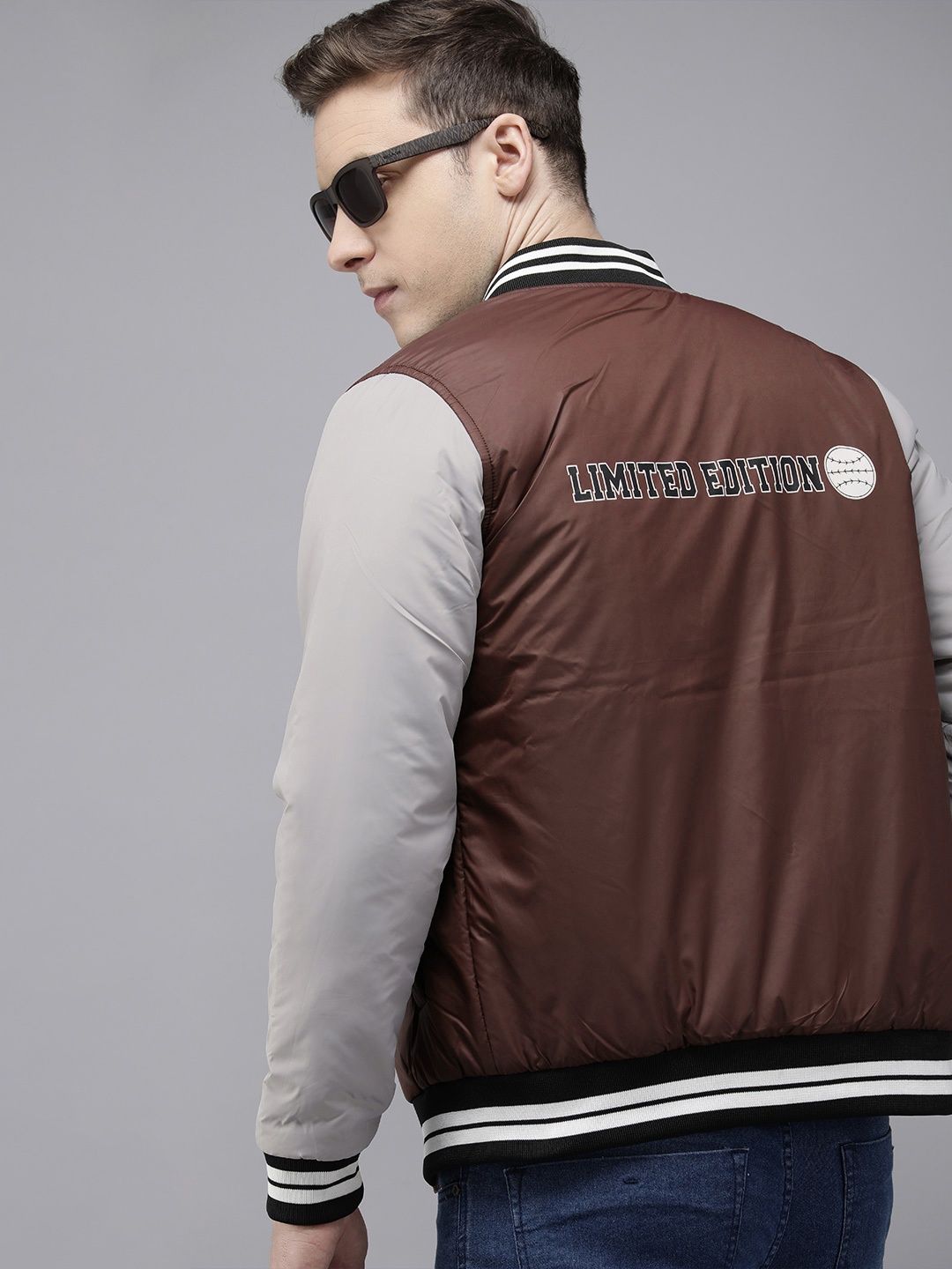 

SPYKAR Solid Outdoor Varsity Jacket, Maroon