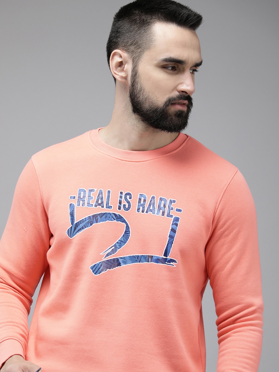 

SPYKAR Typography Printed Pullover Sweatshirt, Peach