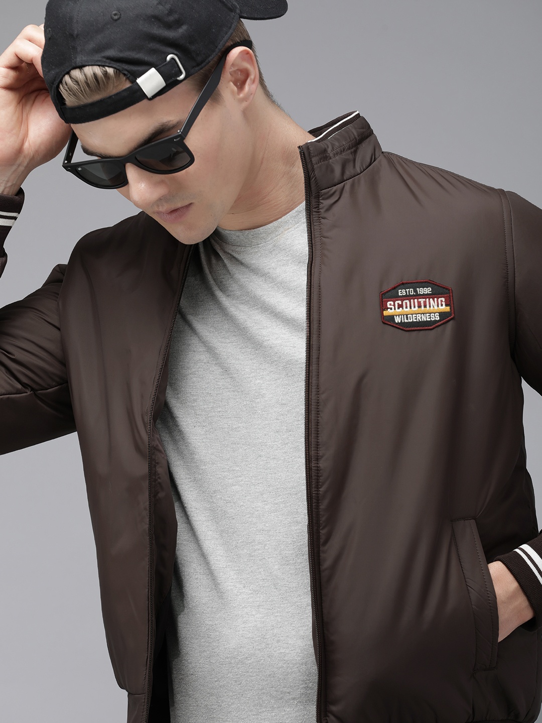 

SPYKAR Solid Lightweight Outdoor Bomber Jacket, Brown