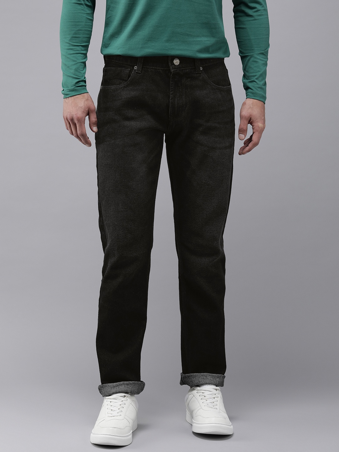

SPYKAR Pure Cotton Men Comfort Straight Fit Stretchable Jeans, Black