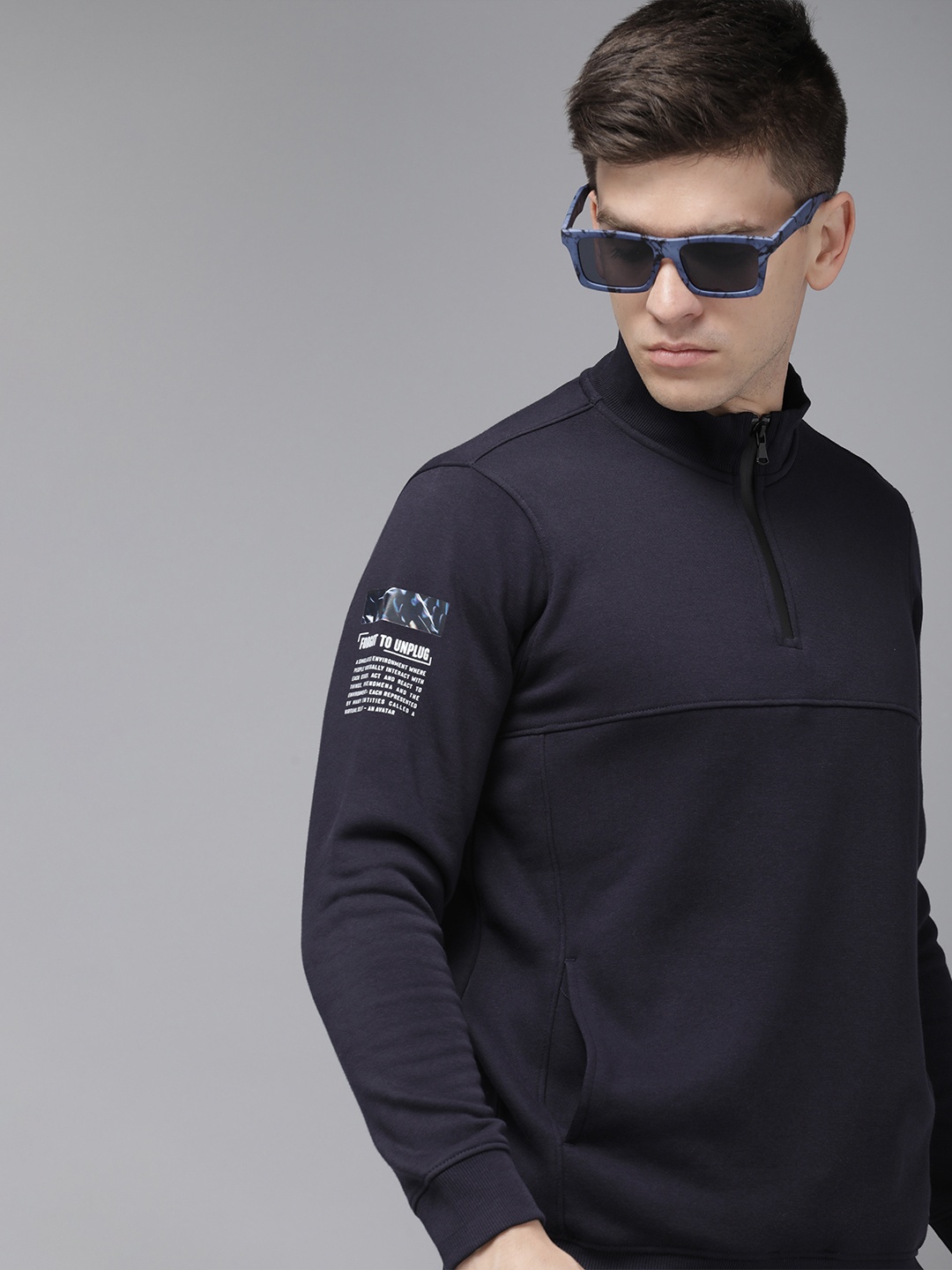 

SPYKAR Solid Pullover Sweatshirt, Navy blue