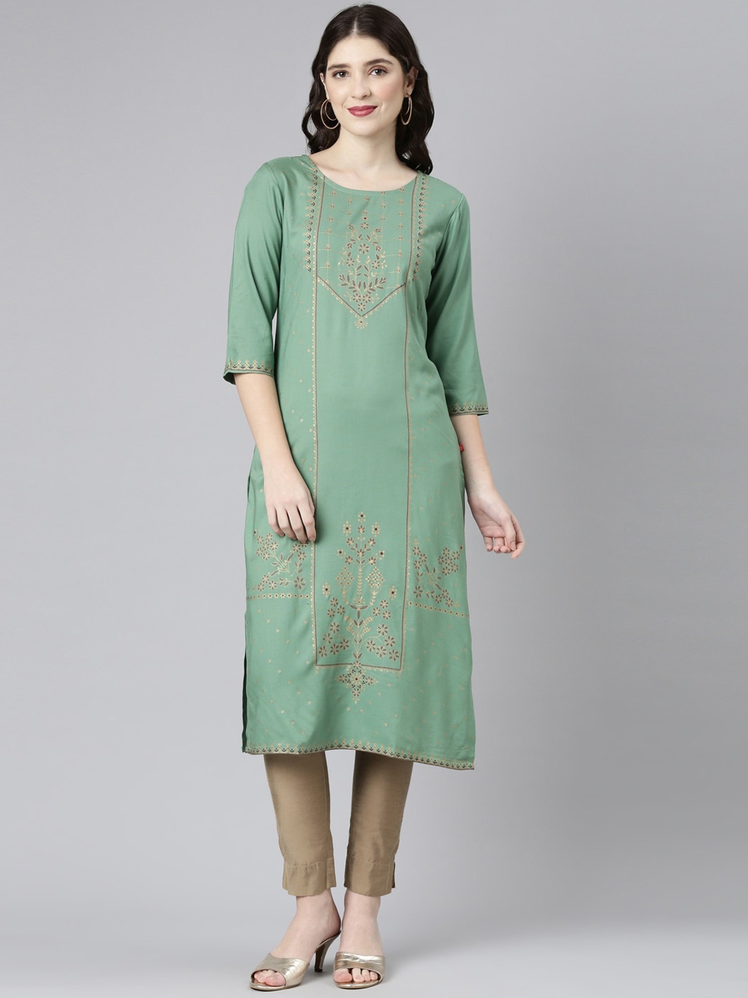 

Marcia Ethnic Motifs Printed Kurta, Green