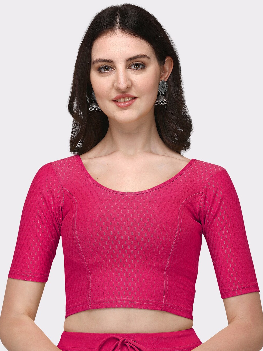 

SANADO Woven Design Cotton Saree Blouse, Pink