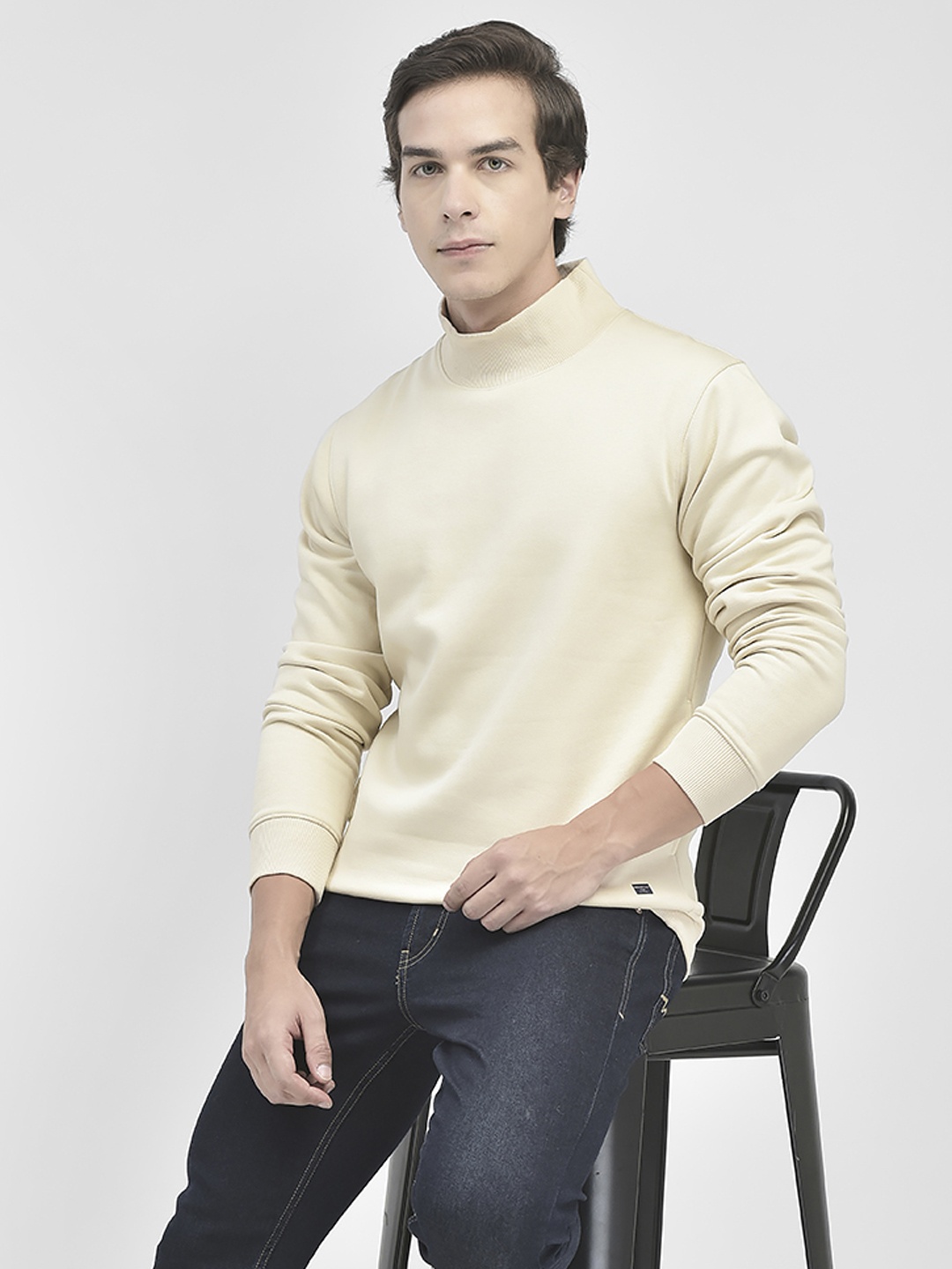 

Crimsoune Club High Neck Pullover, Cream