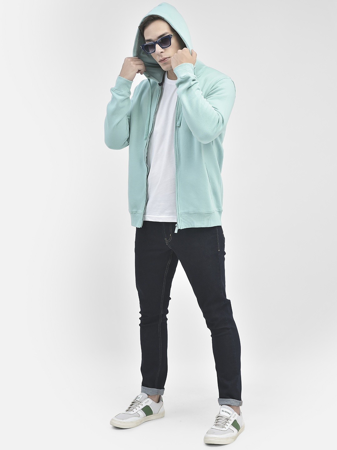 

Crimsoune Club Front Open Hooded Sweatshirt, Green