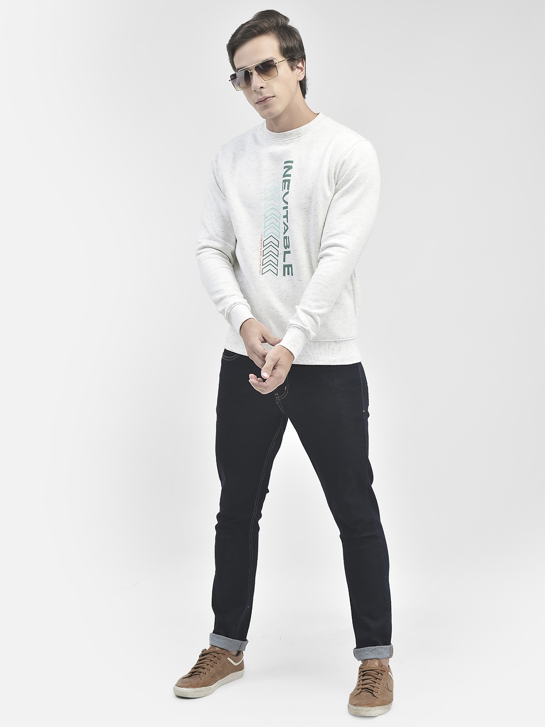 

Crimsoune Club Typography Printed Pullover, White
