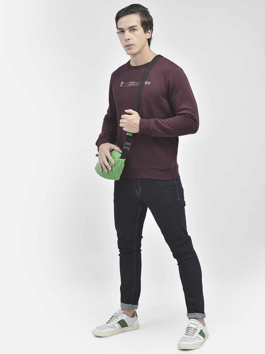 

Crimsoune Club Typography Printed Cotton Sweatshirt, Brown