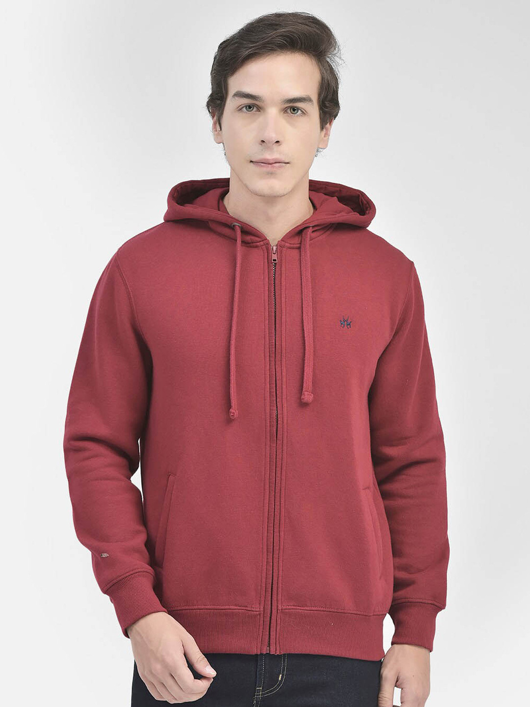 

Crimsoune Club Front Open Hooded Sweatshirt, Maroon