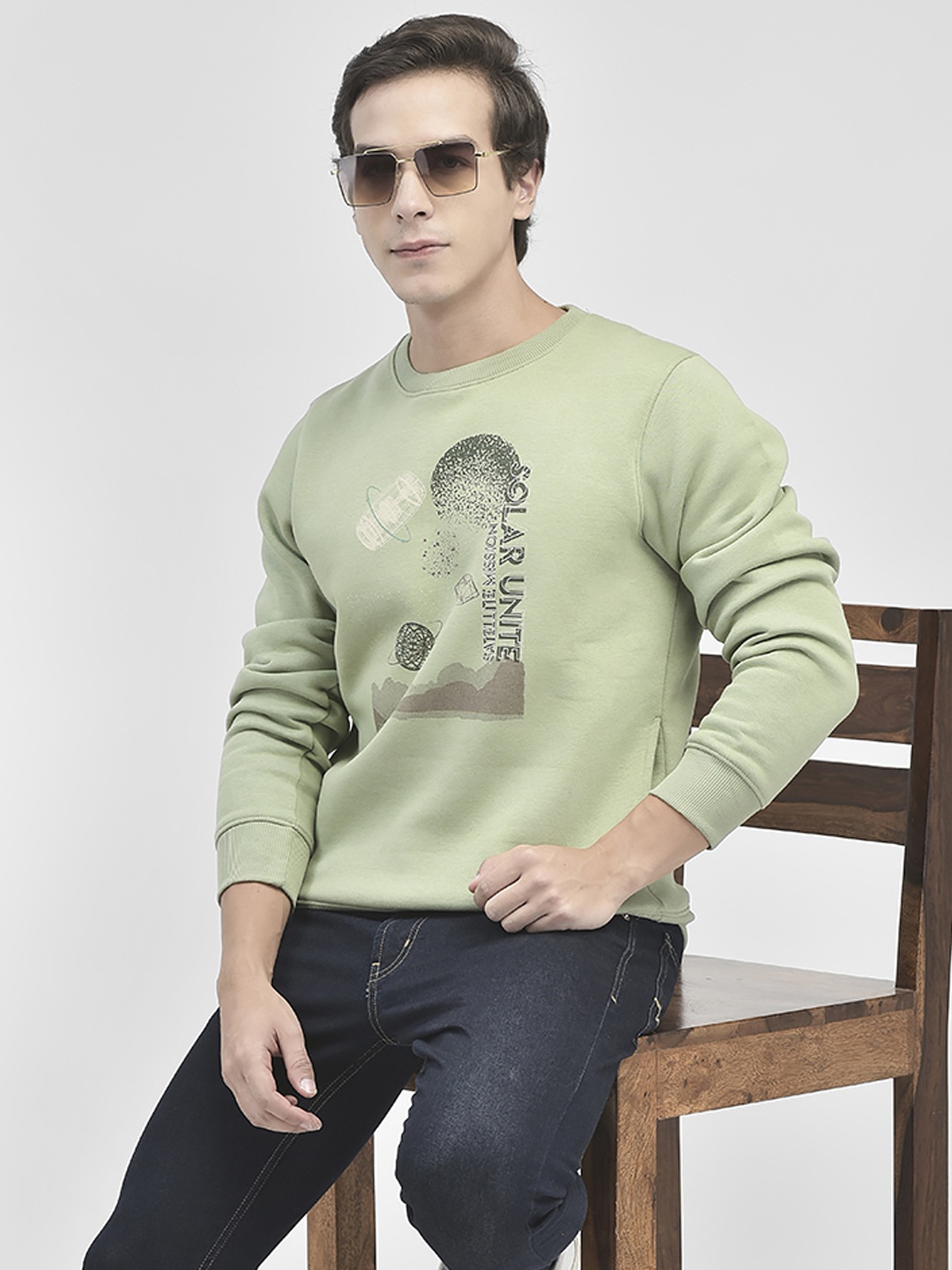 

Crimsoune Club Graphic Printed Sweatshirt, Olive