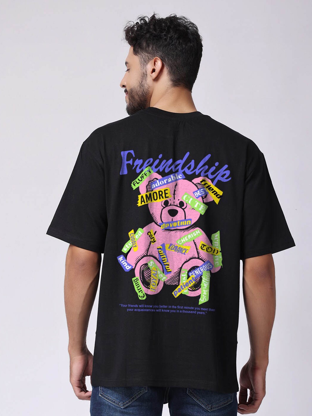 

The Label Bar Graphic Printed Oversized Cotton T-shirt, Black