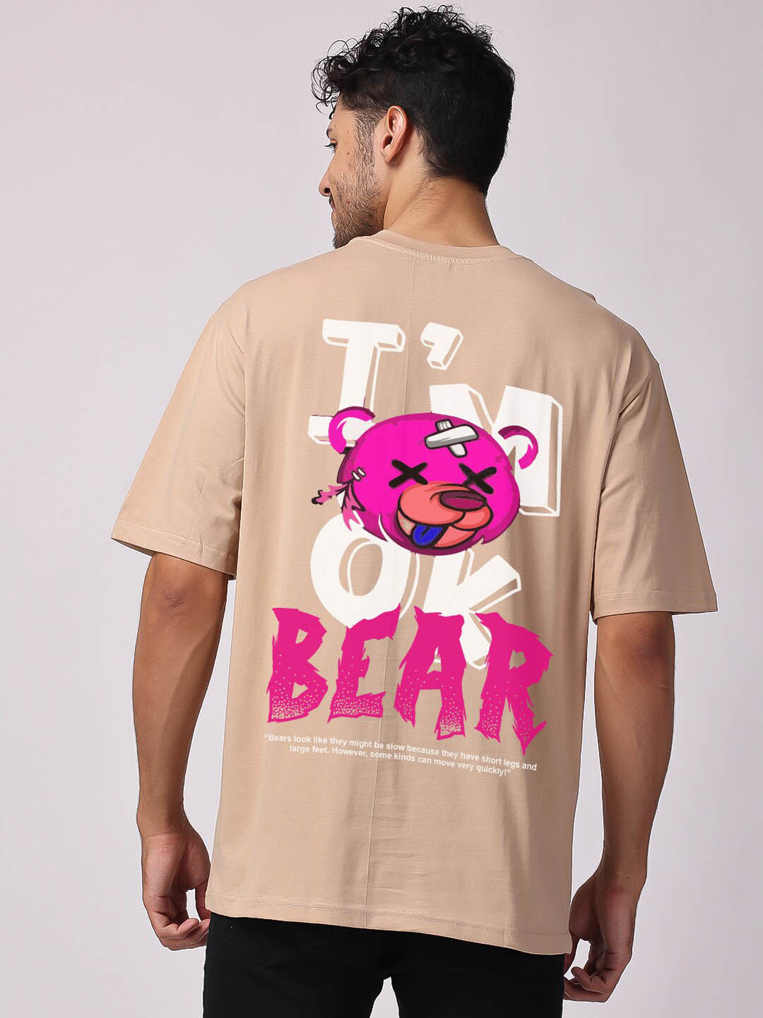 

The Label Bar Graphic Printed Oversized Cotton T-shirt, Beige