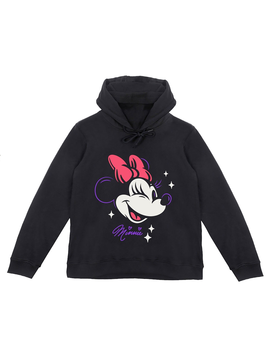 

Wear Your Mind Girls Minnie Mouse Printed Hooded Sweatshirt, Black
