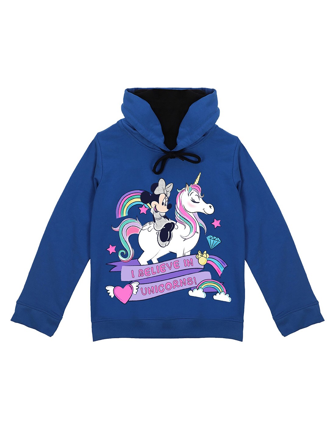 

Wear Your Mind Girls Minnie Mouse Printed Hooded Sweatshirt, Blue