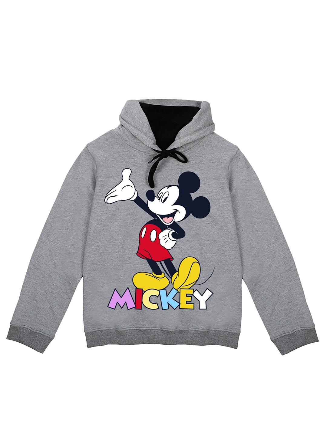 

Wear Your Mind Boys Mickey Mouse Printed Hooded Sweatshirt, Grey