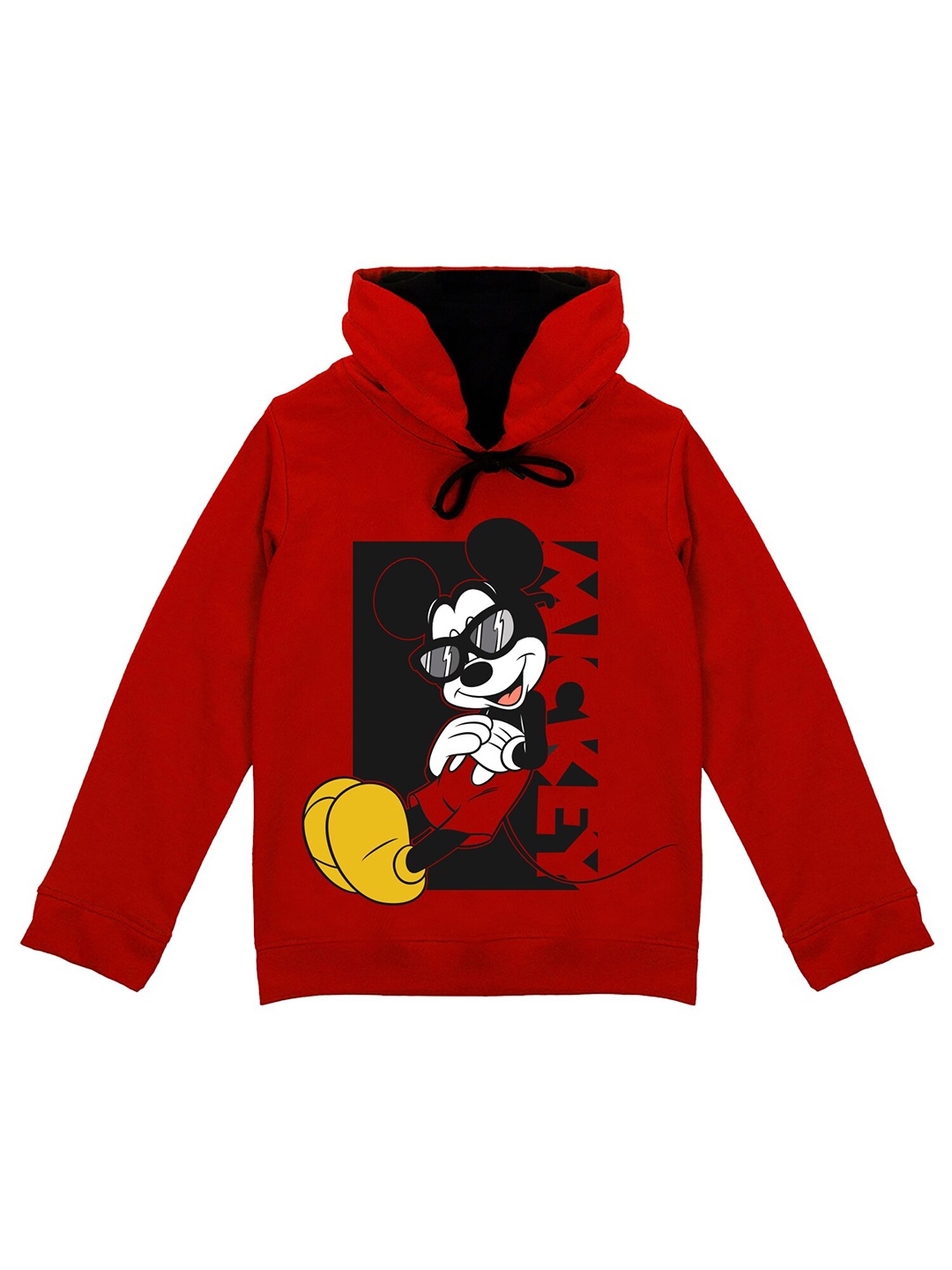 

Wear Your Mind Boys Mickey Mouse Printed Hooded Sweatshirt, Red