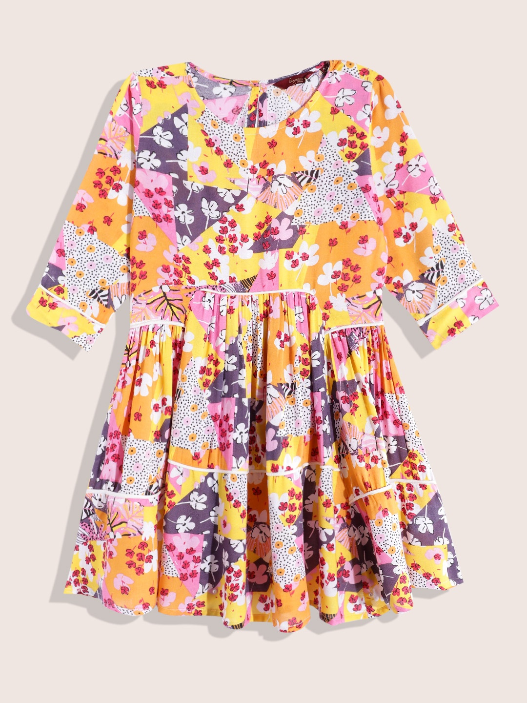 

Sangria Girls Floral Print Fit & Flare Dress, Multi