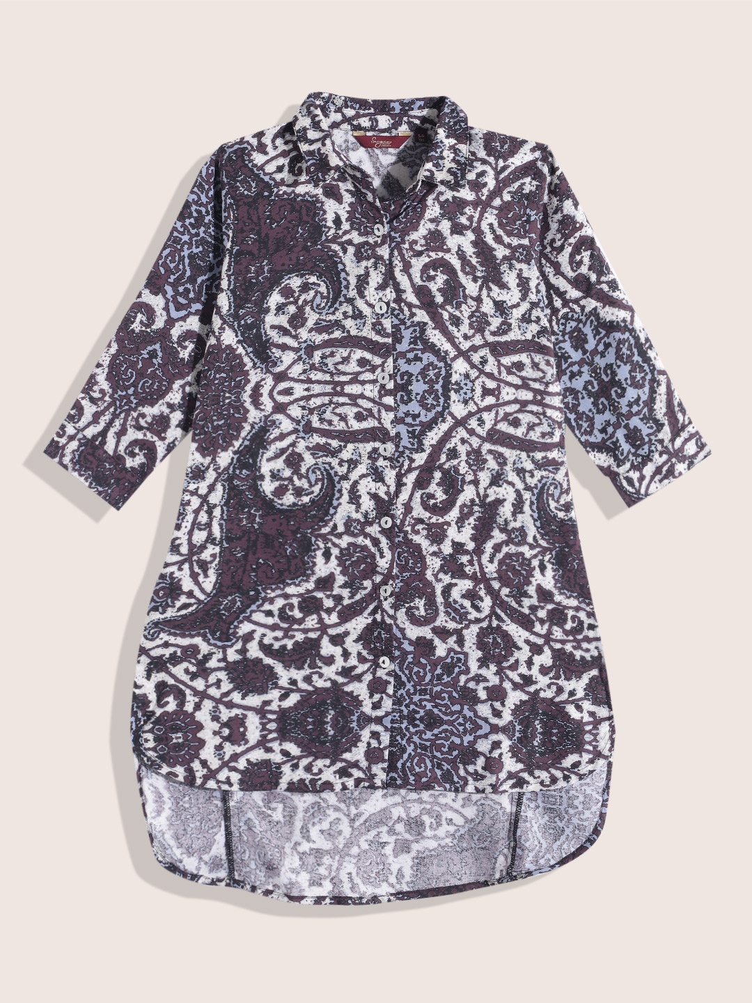 

Sangria Girls Floral Print Shirt Midi Dress, White