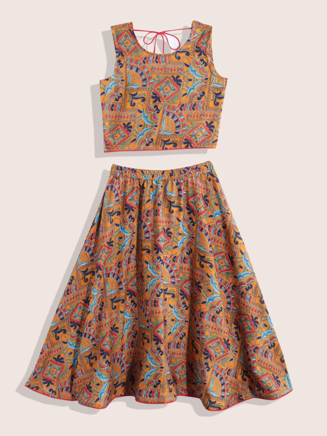 

Sangria Girls Ethnic Motifs Printed Ready to Wear Lehenga & Choli, Yellow