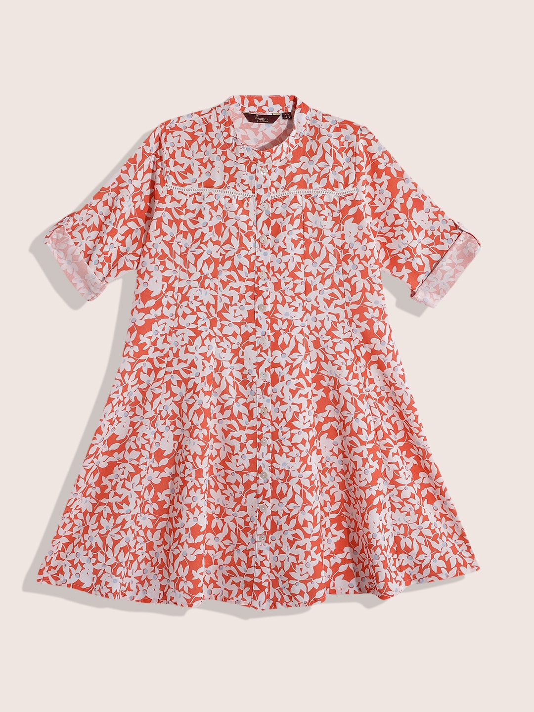 

Sangria Girls Floral Print Shirt Dress, Orange