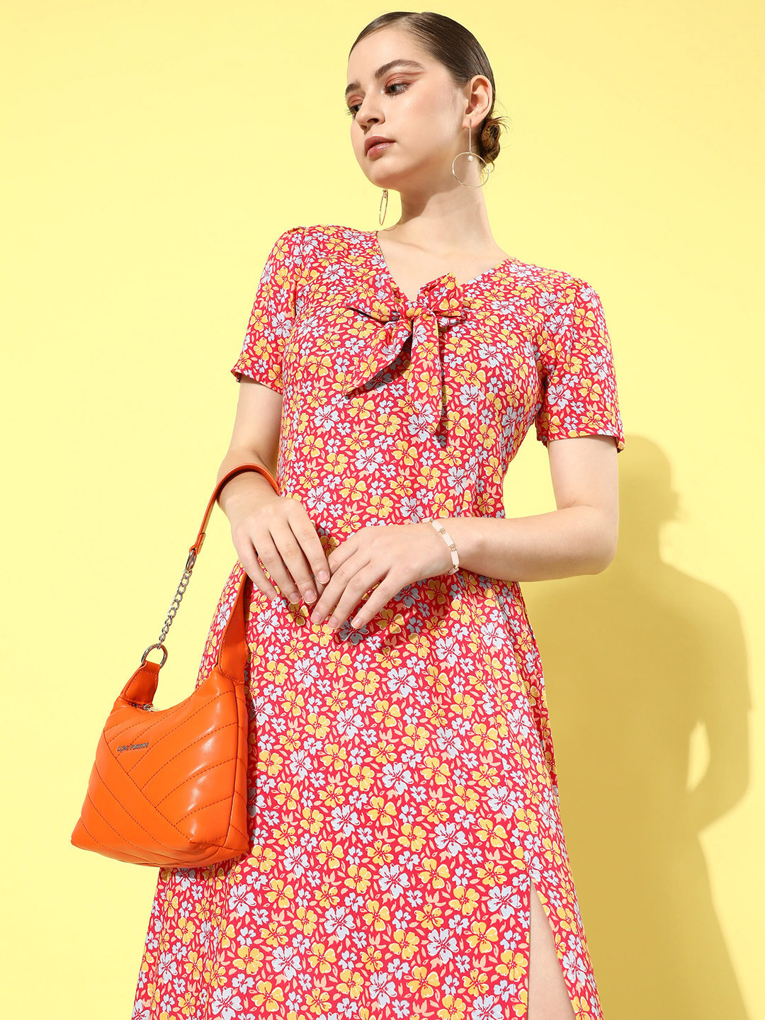 

Mast & Harbour Floral Printed A-Line Midi Dress, Multi