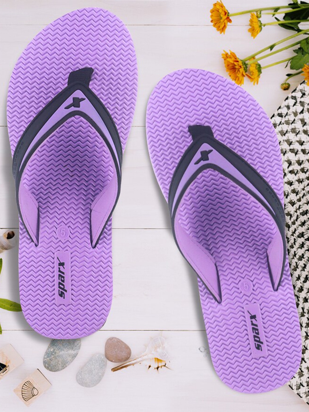 

Sparx Women Textured Thong Flip-Flops, Lavender