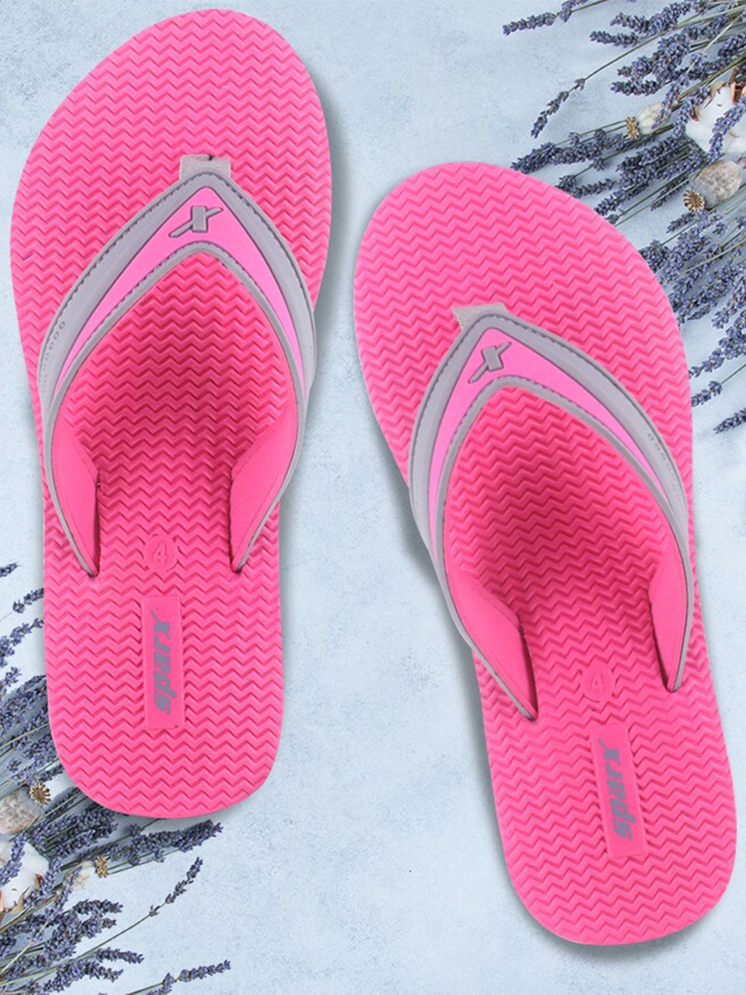 

Sparx Women Textured Thong Flip-Flops, Pink