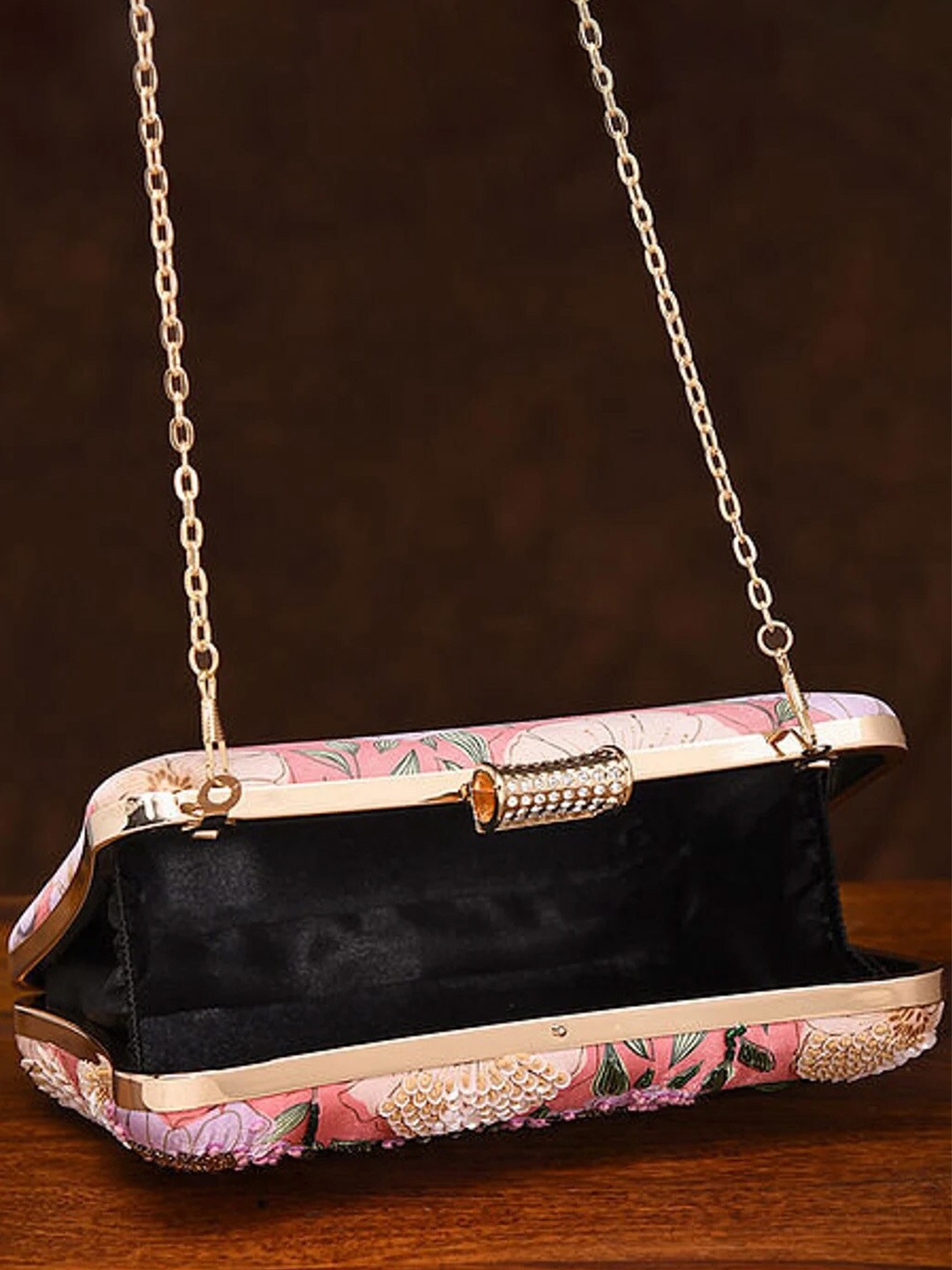 

Jalwa Art Sequined Embellished Box Clutch, Pink