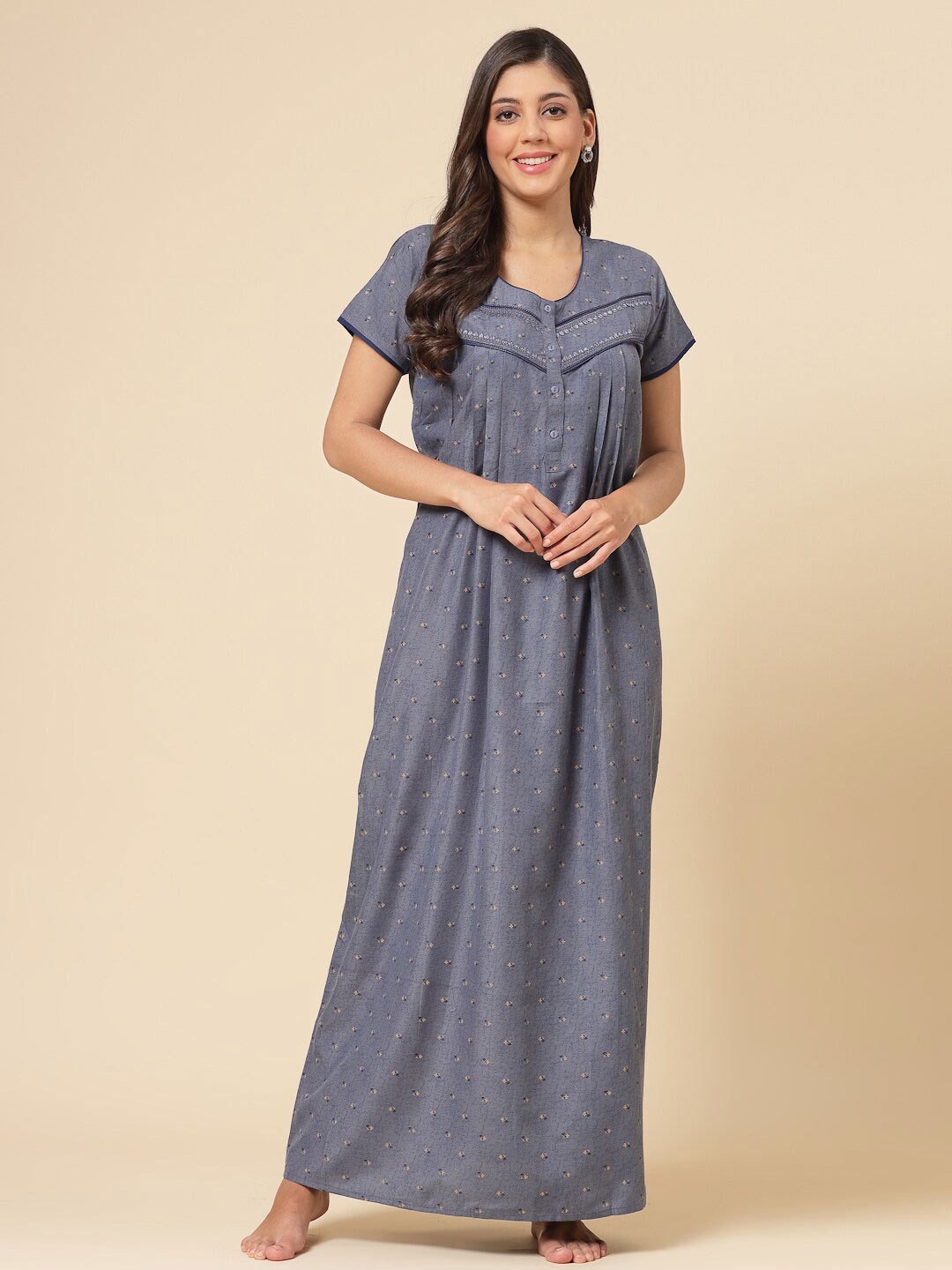 

Sweet Dreams Floral Printed Maxi Nightdress, Blue