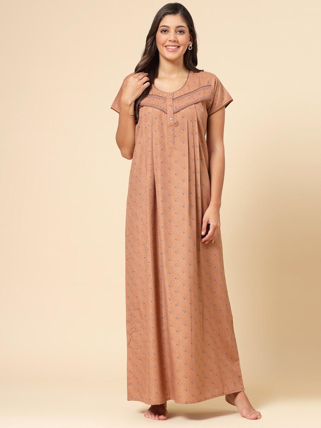 

Sweet Dreams Floral Printed Maxi Nightdress, Rust