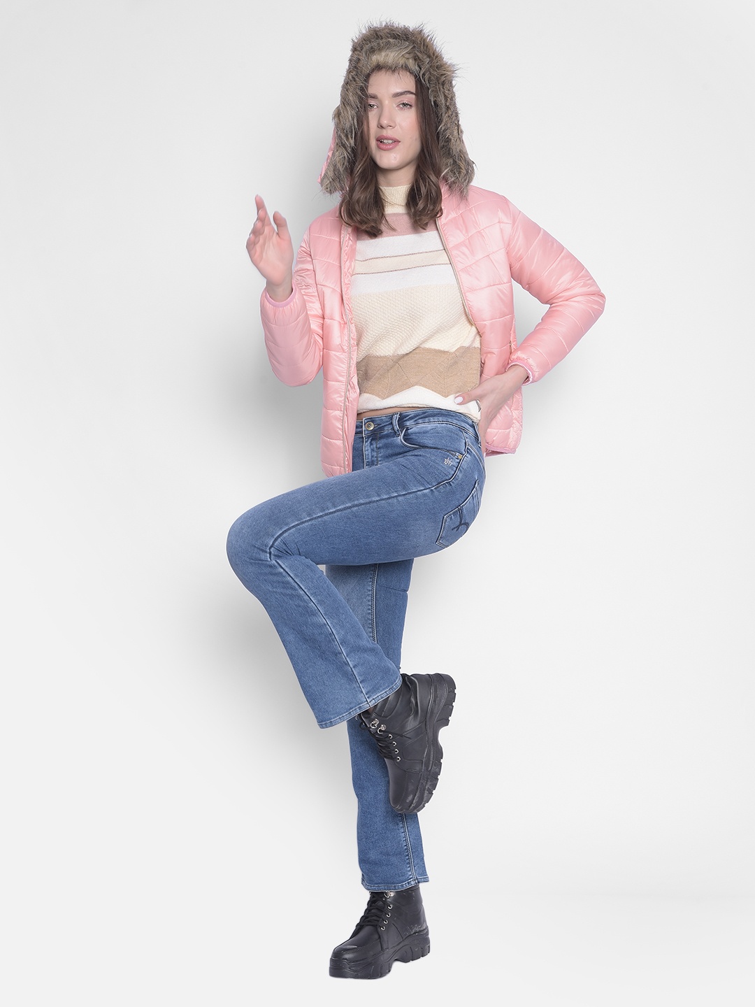 

Crimsoune Club Pink Detachable Hooded Padded Jacket