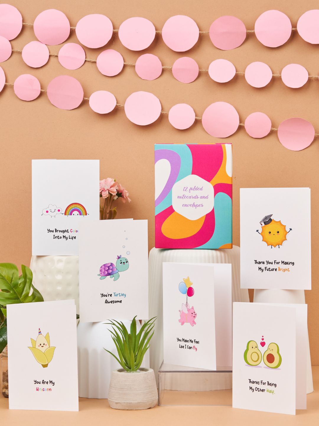 

Doodle Set Of 12 Blank Notecards With Printed Envelopes, White