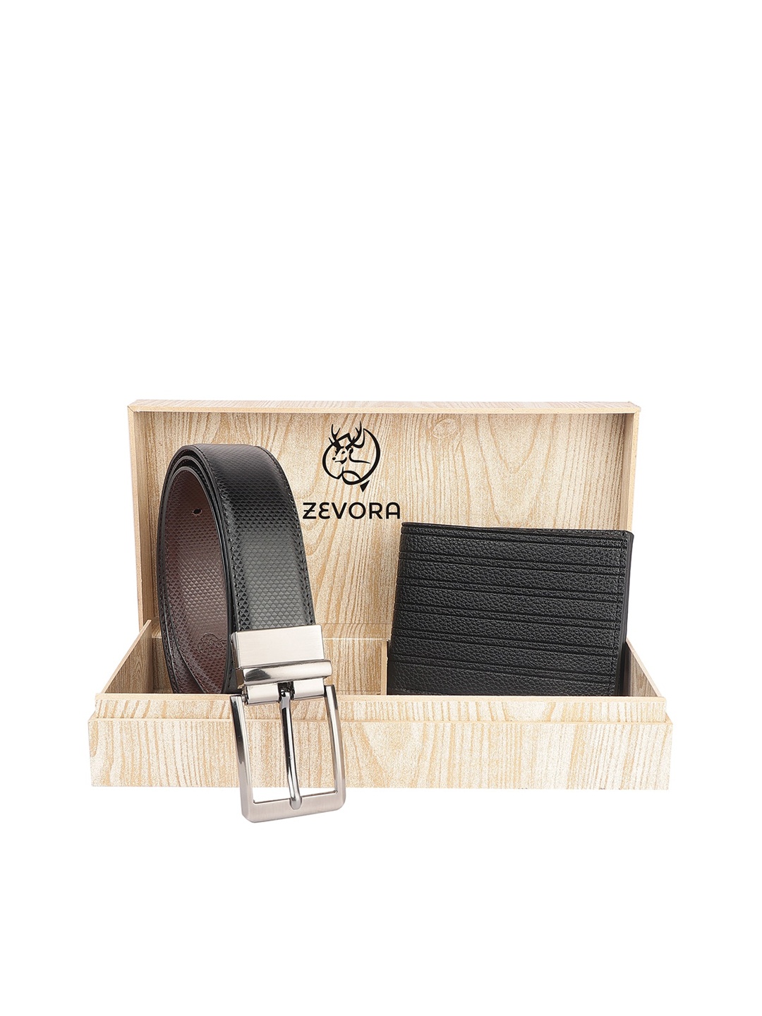

ZEVORA Men Leather Accessory Gift Set, Black