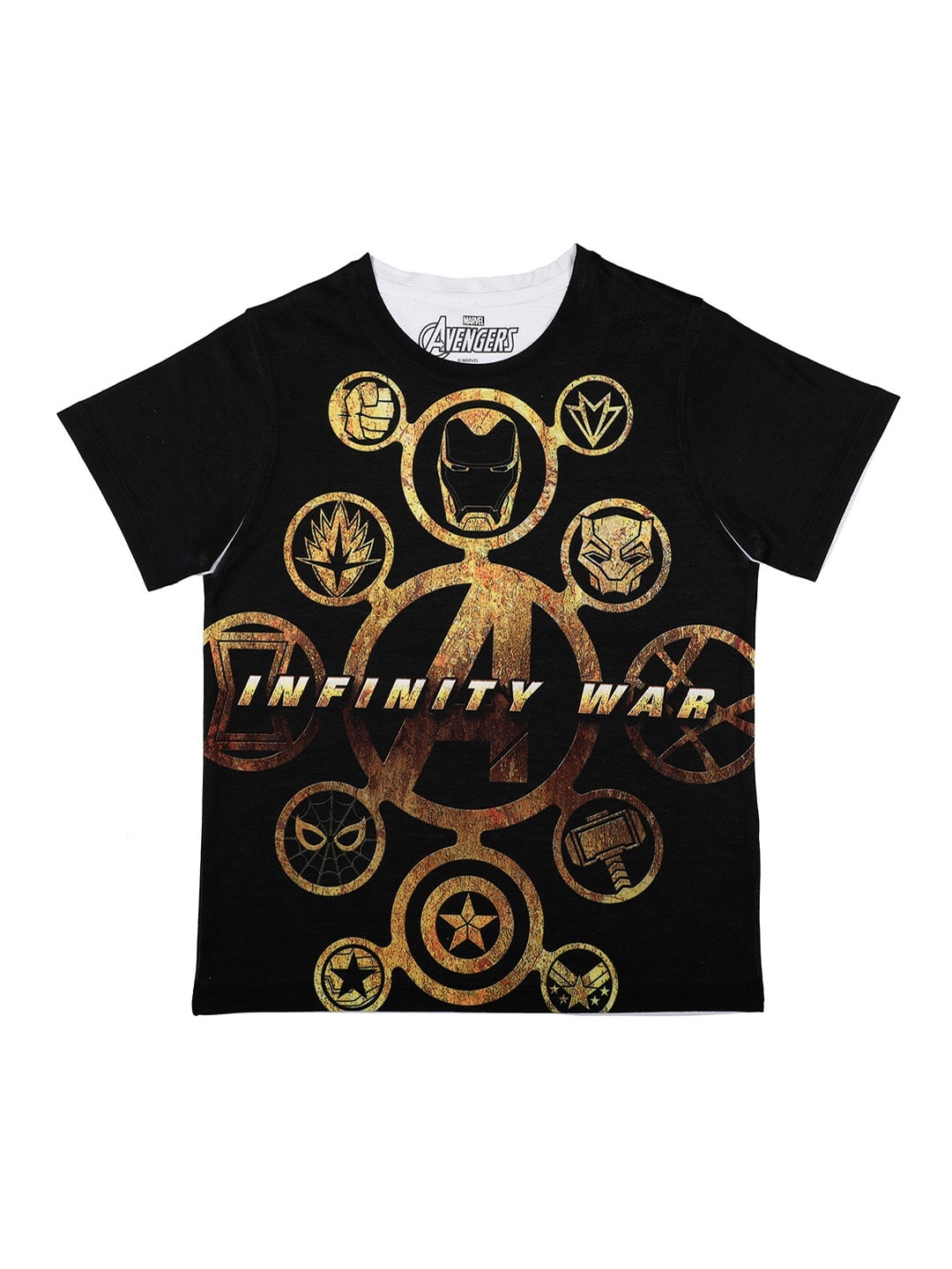 

Marvel by Wear Your Mind Boys Black Printed Round Neck T-shirt