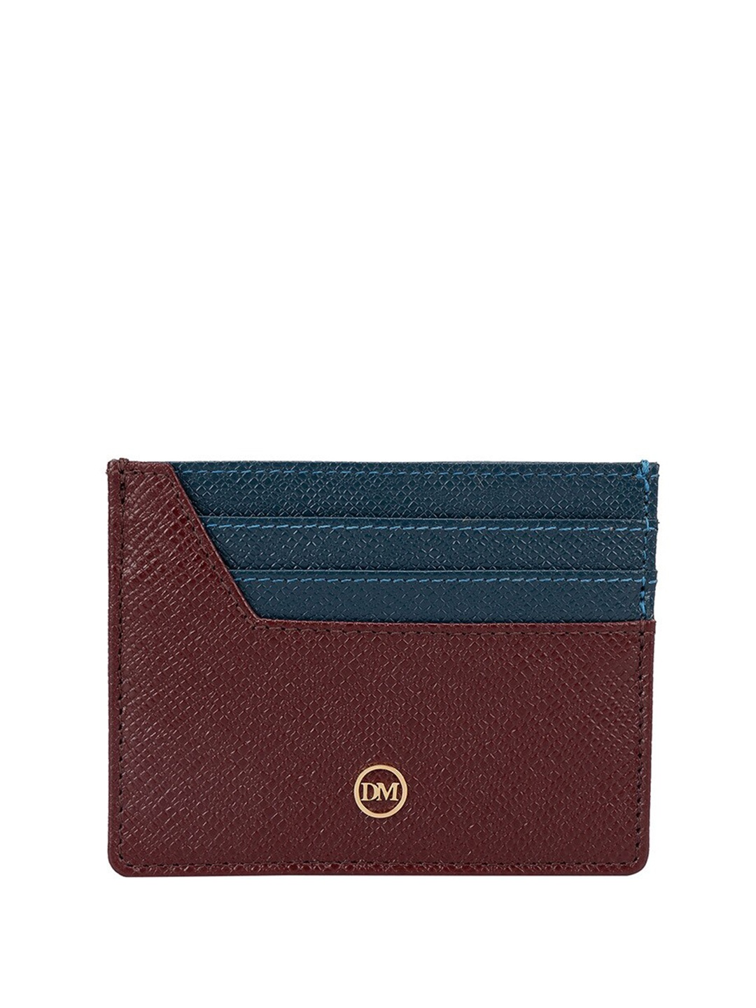 

Da Milano Unisex Textured Leather Card Holder, Maroon