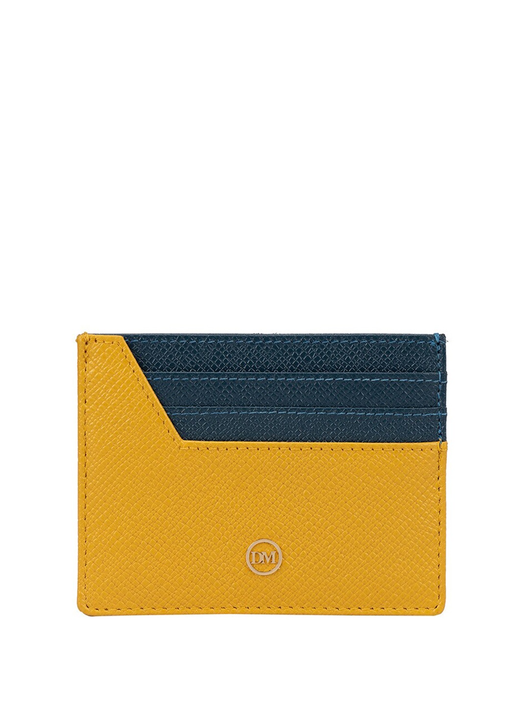 

Da Milano Unisex Textured Leather Card Holder, Yellow