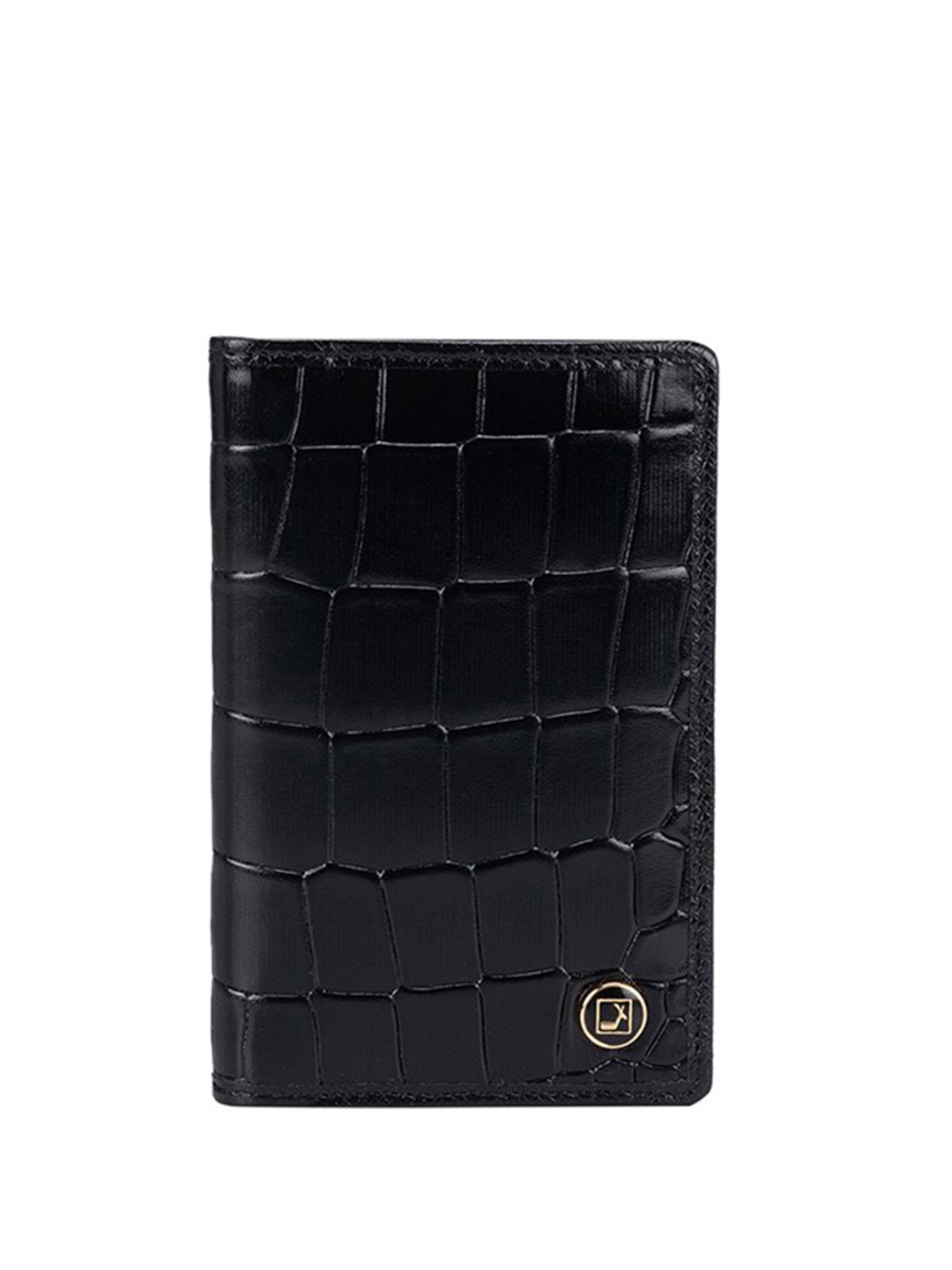 

Da Milano Unisex Textured Leather Card Holder, Black