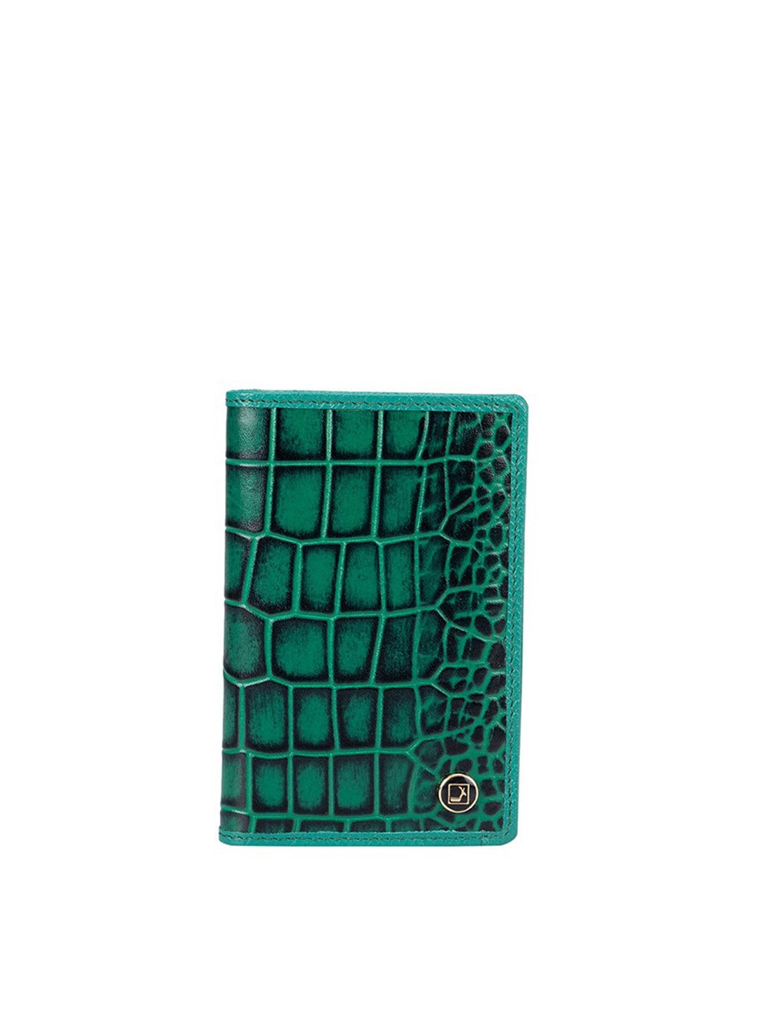 

Da Milano Unisex Textured Leather Two Fold Wallet, Green
