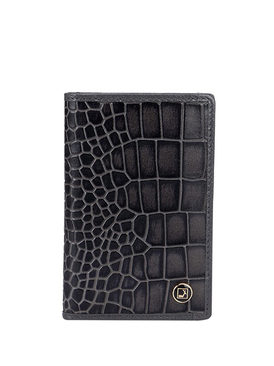 

Da Milano Unisex Textured Leather Two Fold Wallet, Black
