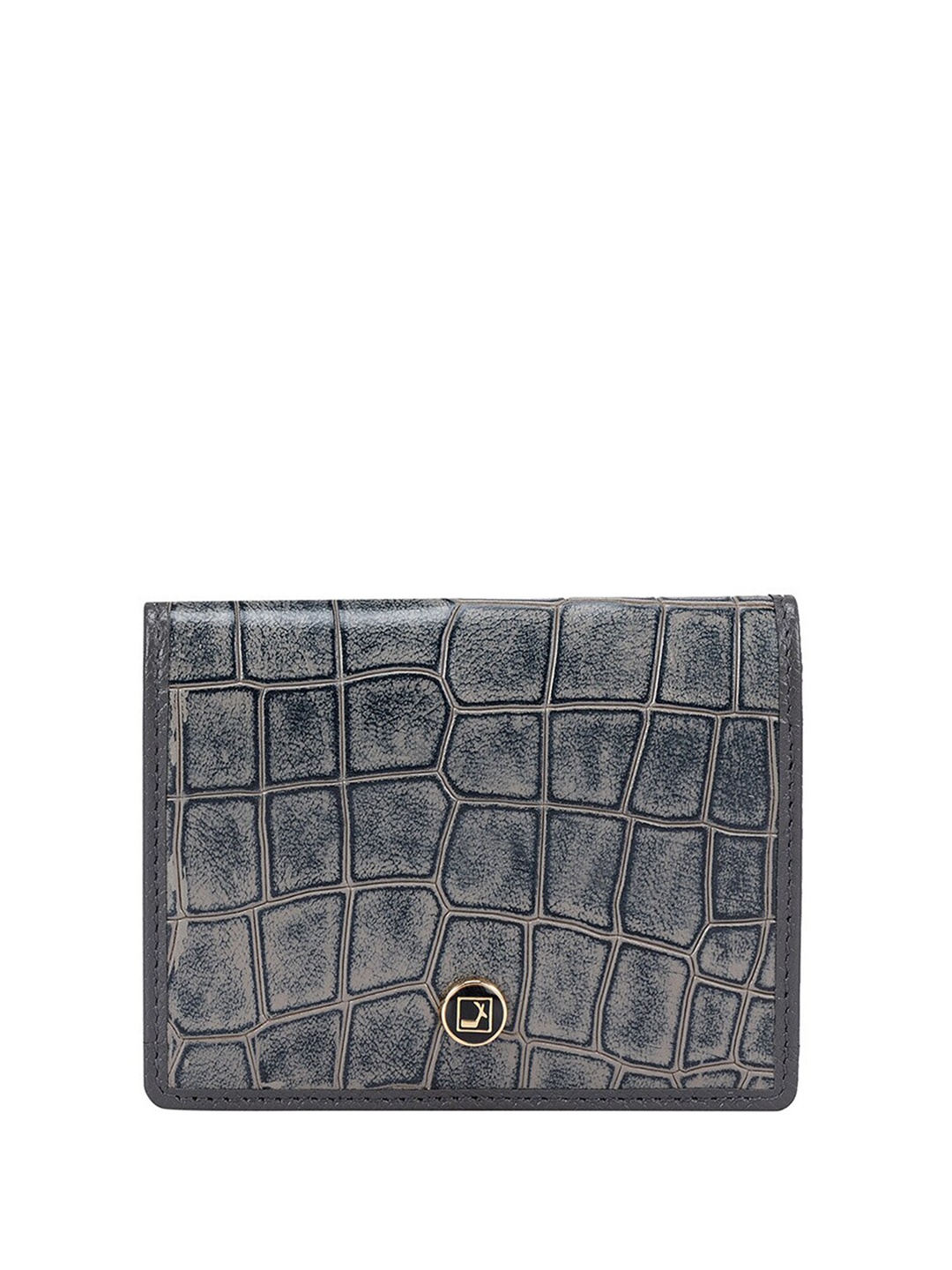 

Da Milano Unisex Textured Leather Card Holder, Grey