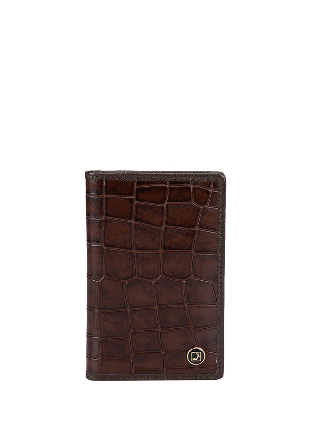 

Da Milano Unisex Textured Leather Card Holder, Brown